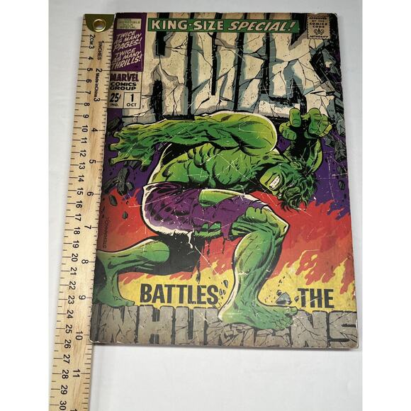 The Incredible HULK Comic Book Wood Wall Decor Sign: “Hulk battles The Humans” - Picture 4 of 4